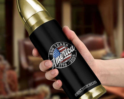 America 250 Years 1776 2026 Bullet Tumbler 250th Anniversary USA Vintage USA Flag