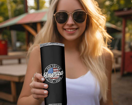 America 250 Years 1776 2026 Skinny Tumbler 250th Anniversary USA Vintage USA Flag