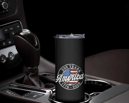 America 250 Years 1776 2026 Skinny Tumbler 250th Anniversary USA Vintage USA Flag