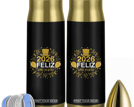 Spanish Mexican New Year 2026 Bullet Tumbler Feliz Ano Nuevo NYE Party