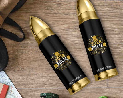 Spanish Mexican New Year 2026 Bullet Tumbler Feliz Ano Nuevo NYE Party