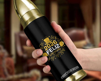 Spanish Mexican New Year 2026 Bullet Tumbler Feliz Ano Nuevo NYE Party