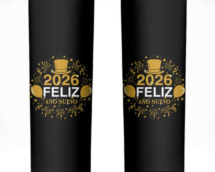 Spanish Mexican New Year 2026 Skinny Tumbler Feliz Ano Nuevo NYE Party
