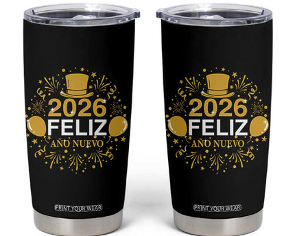 Spanish Mexican New Year 2026 Tumbler Cup Feliz Ano Nuevo NYE Party