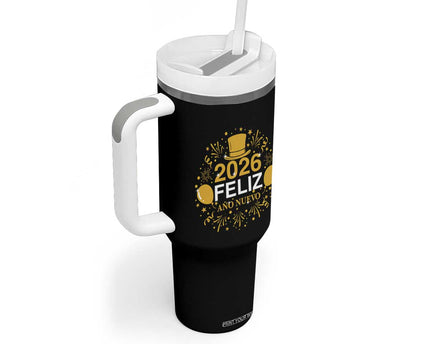 Spanish Mexican New Year 2026 Tumbler With Handle Feliz Ano Nuevo NYE Party