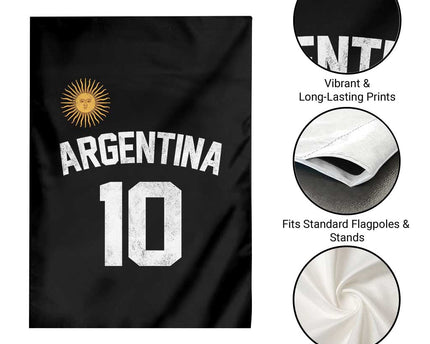 Argentina Football Number 10 Jersey Style Garden Flag Soccer Fan