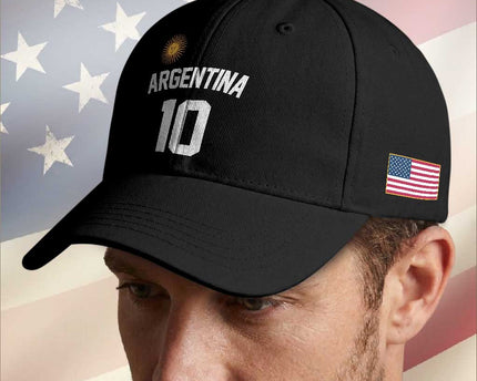 Argentina Football Number 10 Jersey Style Baseball Cap Soccer Fan
