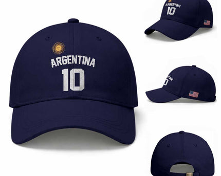 Argentina Football Number 10 Jersey Style Baseball Cap Soccer Fan