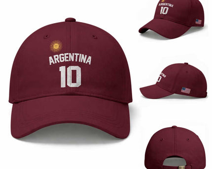 Argentina Football Number 10 Jersey Style Baseball Cap Soccer Fan