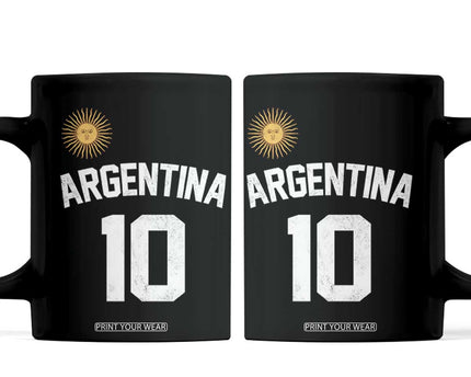 Argentina Football Number 10 Jersey Style Coffee Mug Soccer Fan