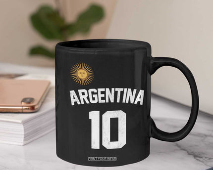 Argentina Football Number 10 Jersey Style Coffee Mug Soccer Fan