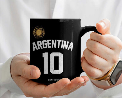 Argentina Football Number 10 Jersey Style Coffee Mug Soccer Fan