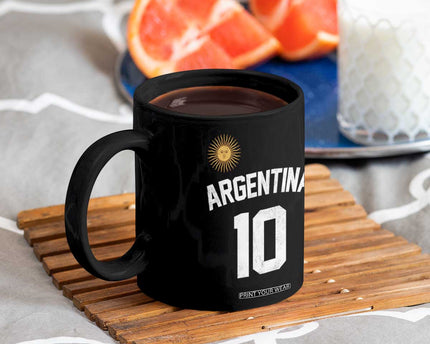 Argentina Football Number 10 Jersey Style Coffee Mug Soccer Fan