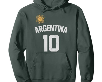 Argentina Football Number 10 Jersey Style Hoodie Soccer Fan