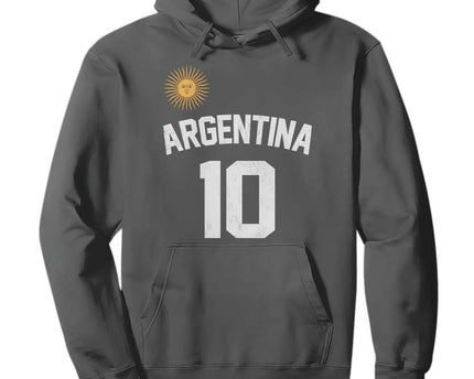 Argentina Football Number 10 Jersey Style Hoodie Soccer Fan
