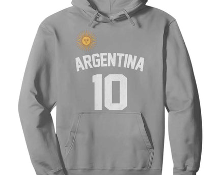 Argentina Football Number 10 Jersey Style Hoodie Soccer Fan
