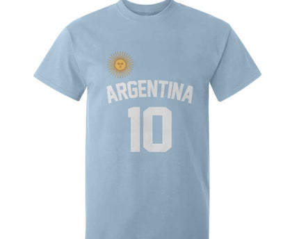 Argentina Football Number 10 Jersey Style T-Shirt For Kid Soccer Fan
