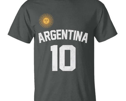 Argentina Football Number 10 Jersey Style T-Shirt Soccer Fan