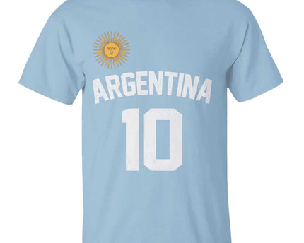 Argentina Football Number 10 Jersey Style T-Shirt Soccer Fan