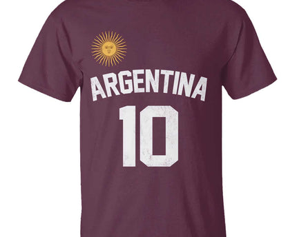 Argentina Football Number 10 Jersey Style T-Shirt Soccer Fan
