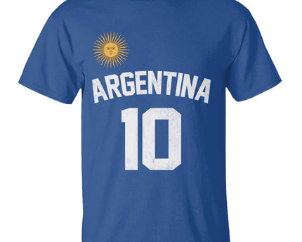 Argentina Football Number 10 Jersey Style T-Shirt Soccer Fan