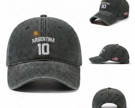 Argentina Football Number 10 Jersey Style Washed Cotton Baseball Cap Soccer Fan
