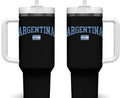 Argentina Sports Throwback Design Vintage Argentinian Flag Tumbler With Handle