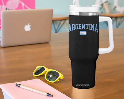 Argentina Sports Throwback Design Vintage Argentinian Flag Tumbler With Handle
