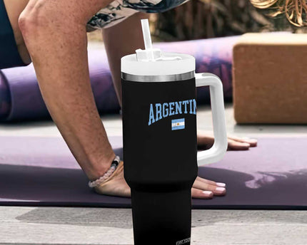 Argentina Sports Throwback Design Vintage Argentinian Flag Tumbler With Handle