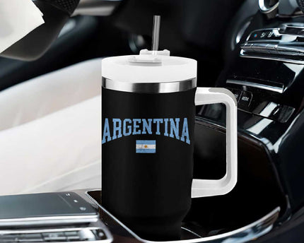 Argentina Sports Throwback Design Vintage Argentinian Flag Tumbler With Handle