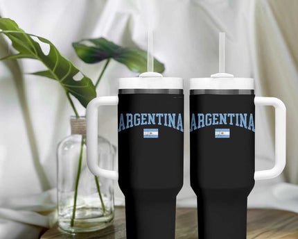 Argentina Sports Throwback Design Vintage Argentinian Flag Tumbler With Handle