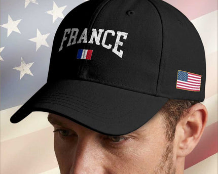 France Sports Throwback Design Vintage French Flag Baseball Cap