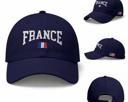 France Sports Throwback Design Vintage French Flag Baseball Cap
