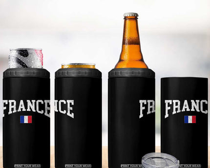 France Sports Throwback Design Vintage French Flag 4 in 1 Can Cooler Tumbler