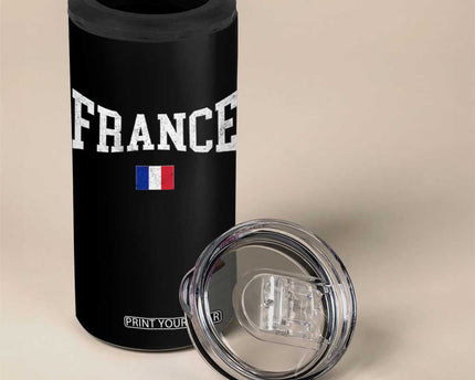 France Sports Throwback Design Vintage French Flag 4 in 1 Can Cooler Tumbler