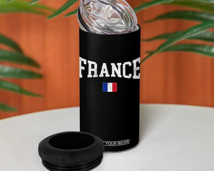 France Sports Throwback Design Vintage French Flag 4 in 1 Can Cooler Tumbler