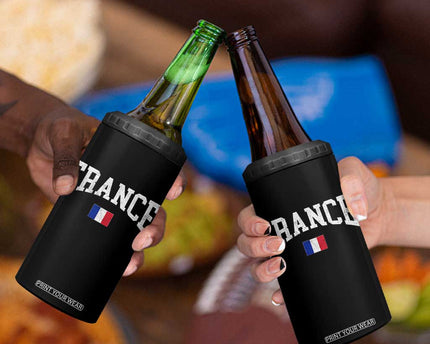 France Sports Throwback Design Vintage French Flag 4 in 1 Can Cooler Tumbler