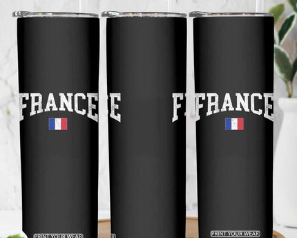 France Sports Throwback Design Vintage French Flag Skinny Tumbler