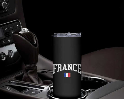 France Sports Throwback Design Vintage French Flag Skinny Tumbler