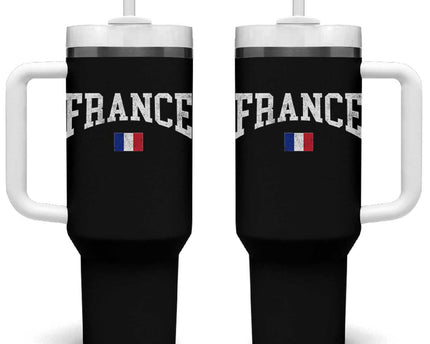 France Sports Throwback Design Vintage French Flag Tumbler With Handle