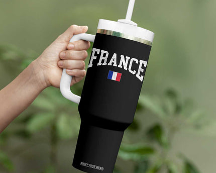 France Sports Throwback Design Vintage French Flag Tumbler With Handle