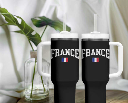 France Sports Throwback Design Vintage French Flag Tumbler With Handle