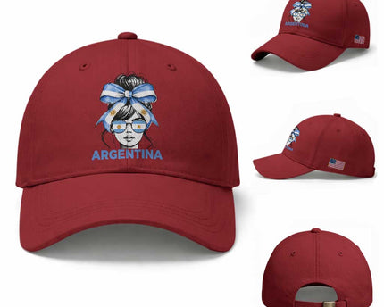Messy Bun Argentina Pride Argentinian Girl Baseball Cap