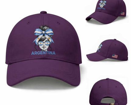 Messy Bun Argentina Pride Argentinian Girl Baseball Cap