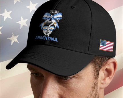Messy Bun Argentina Pride Argentinian Girl Baseball Cap