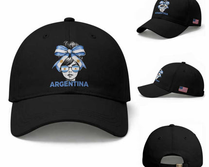 Messy Bun Argentina Pride Argentinian Girl Baseball Cap