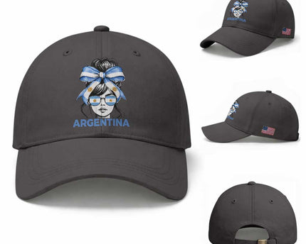 Messy Bun Argentina Pride Argentinian Girl Baseball Cap