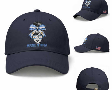 Messy Bun Argentina Pride Argentinian Girl Baseball Cap