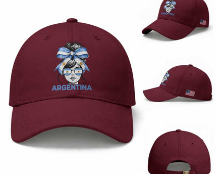 Messy Bun Argentina Pride Argentinian Girl Baseball Cap