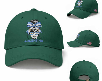 Messy Bun Argentina Pride Argentinian Girl Baseball Cap